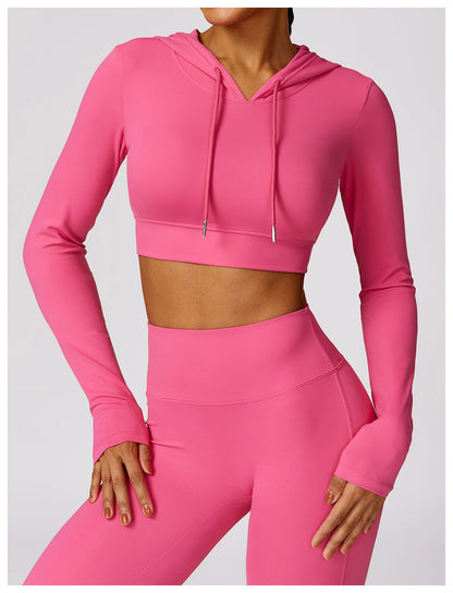 MotionLux Performance Cropped Hoodie Set