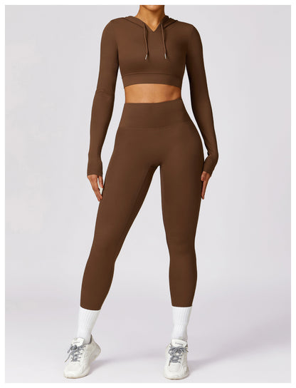 MotionLux Performance Cropped Hoodie Set