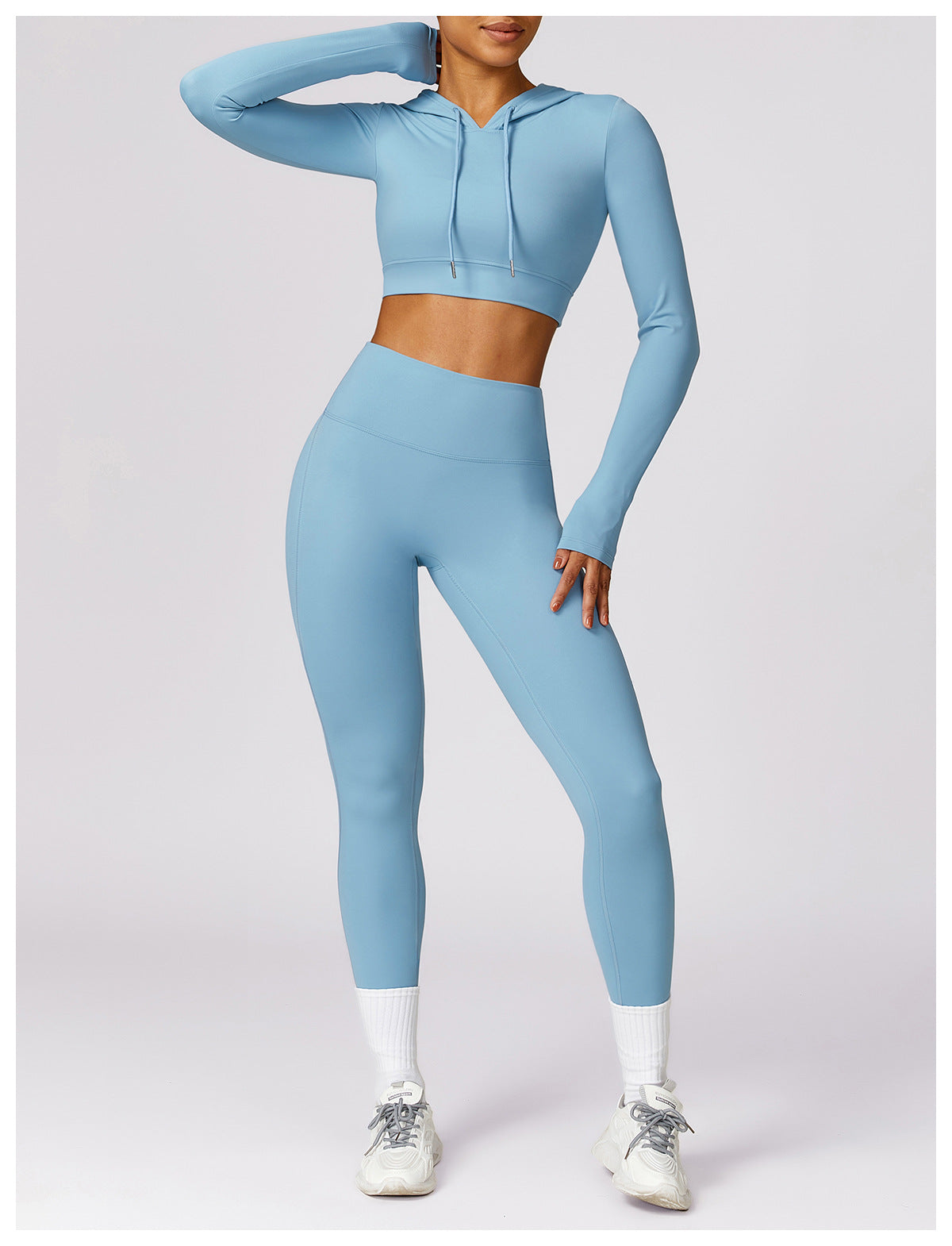 MotionLux Performance Cropped Hoodie Set