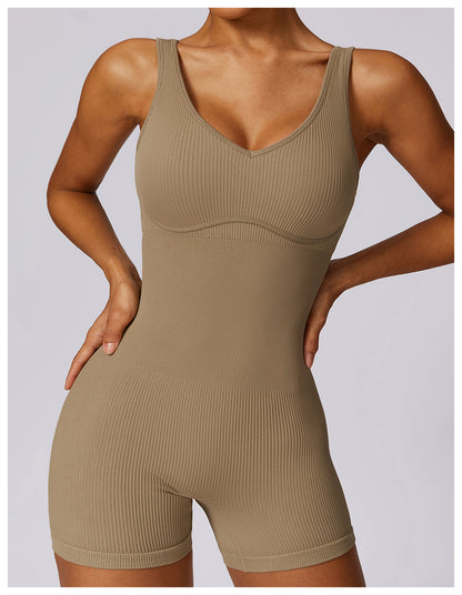 Deep V-Neck Everyday Ribbed Romper