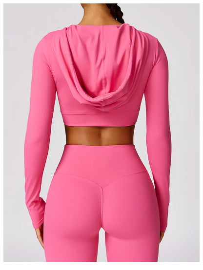 MotionLux Performance Cropped Hoodie Set