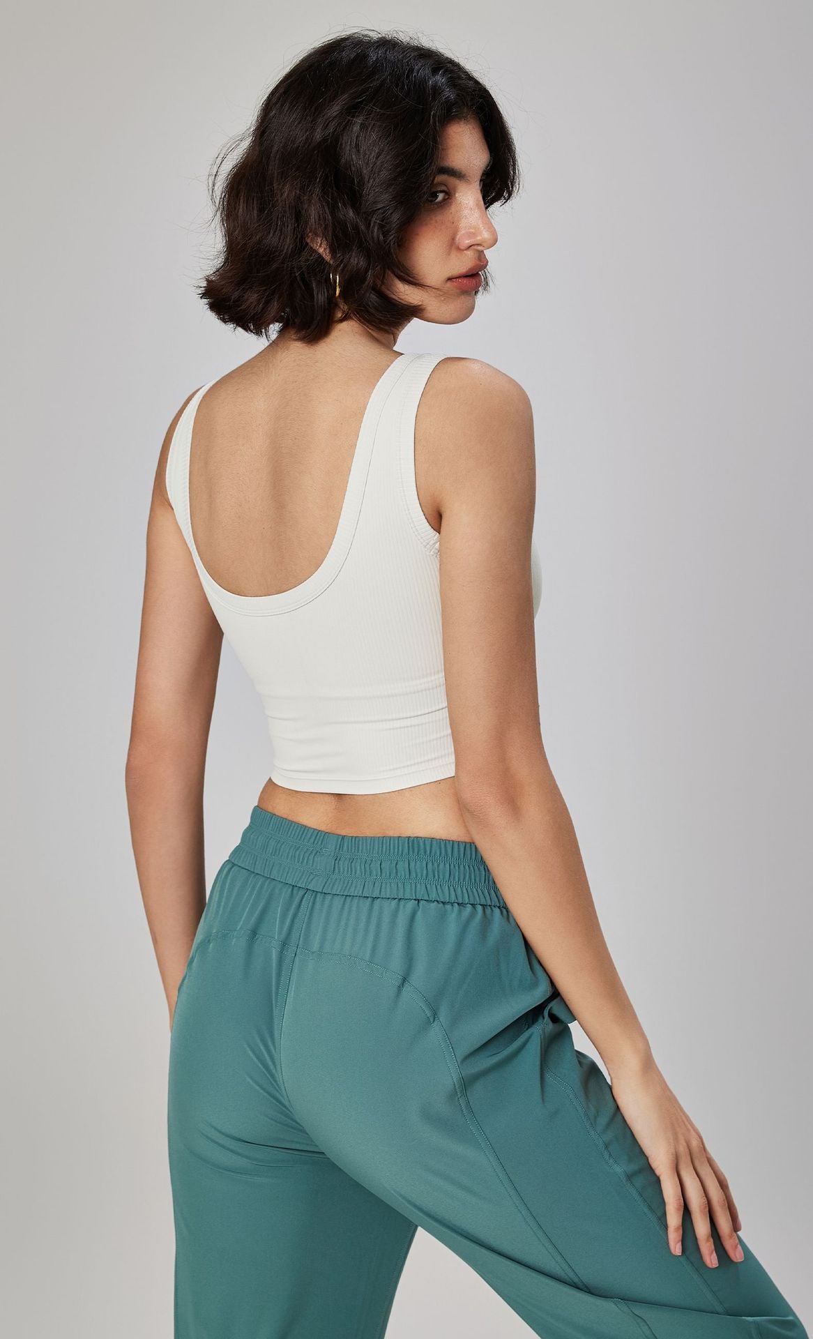 Scoopneck Cropped Ribbed Tank Top