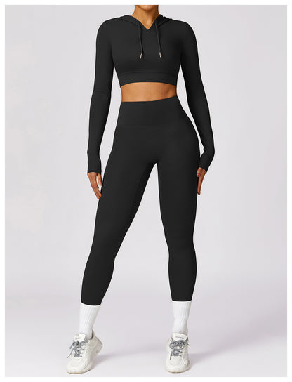 MotionLux Performance Cropped Hoodie Set