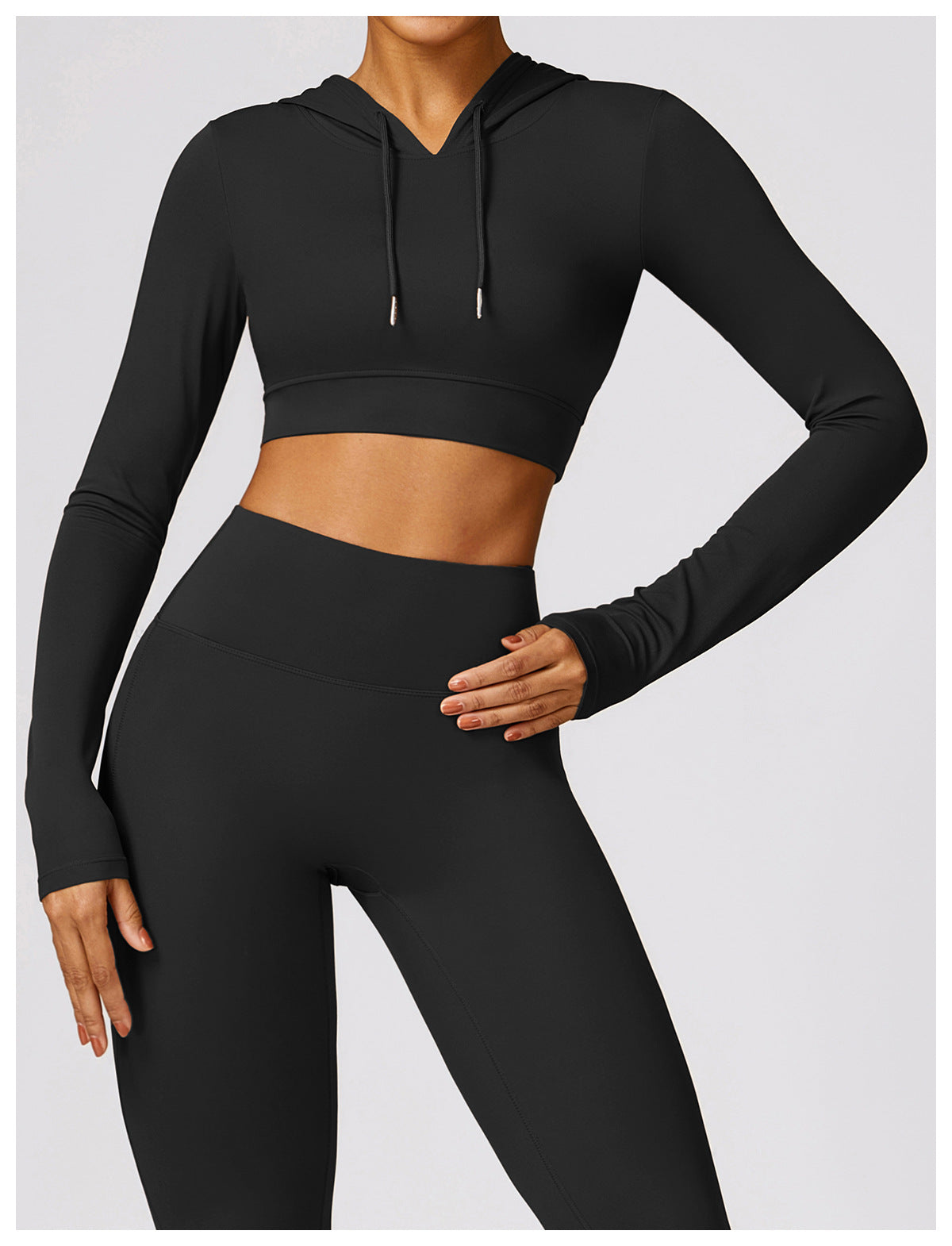 MotionLux Performance Cropped Hoodie Set