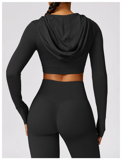 MotionLux Performance Cropped Hoodie Set