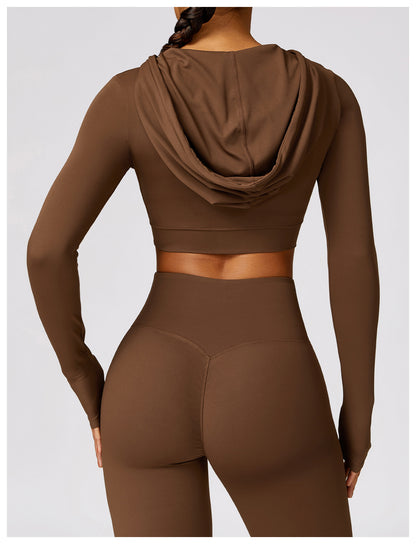 MotionLux Performance Cropped Hoodie Set