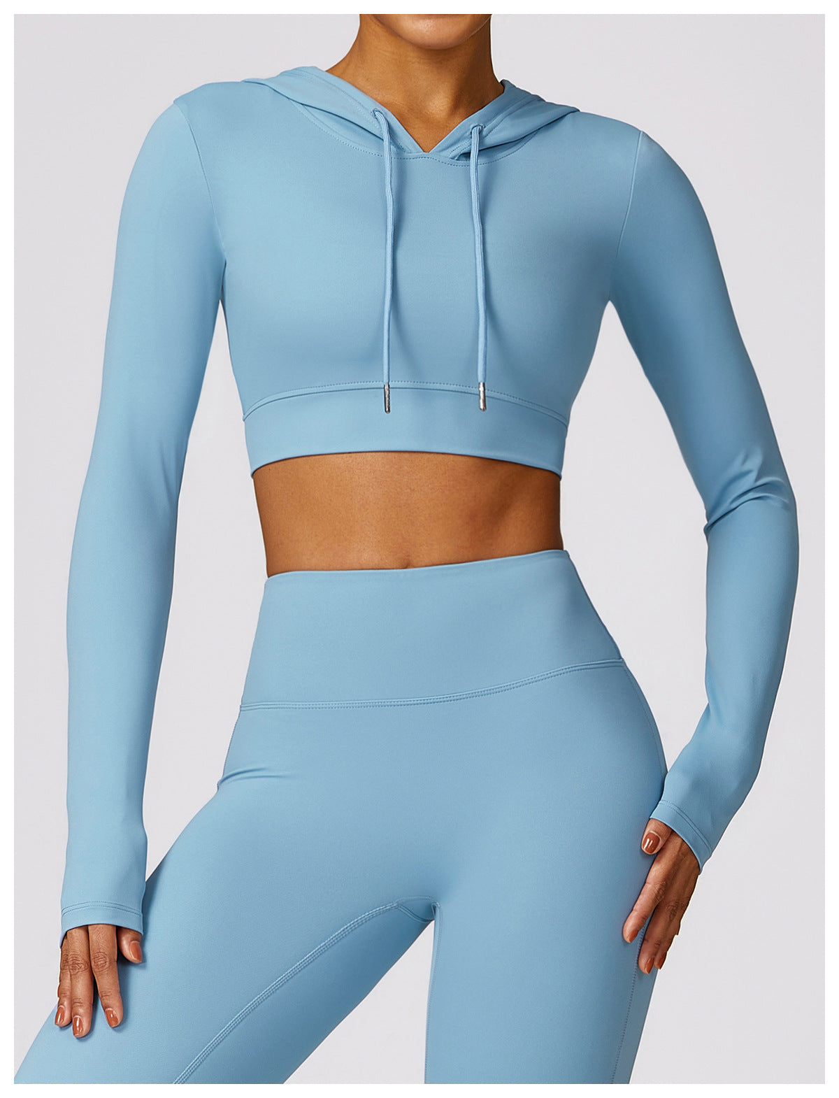 MotionLux Performance Cropped Hoodie Set