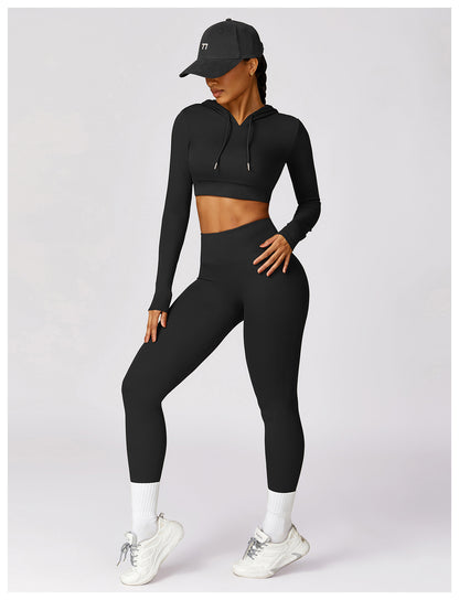 MotionLux Performance Cropped Hoodie Set