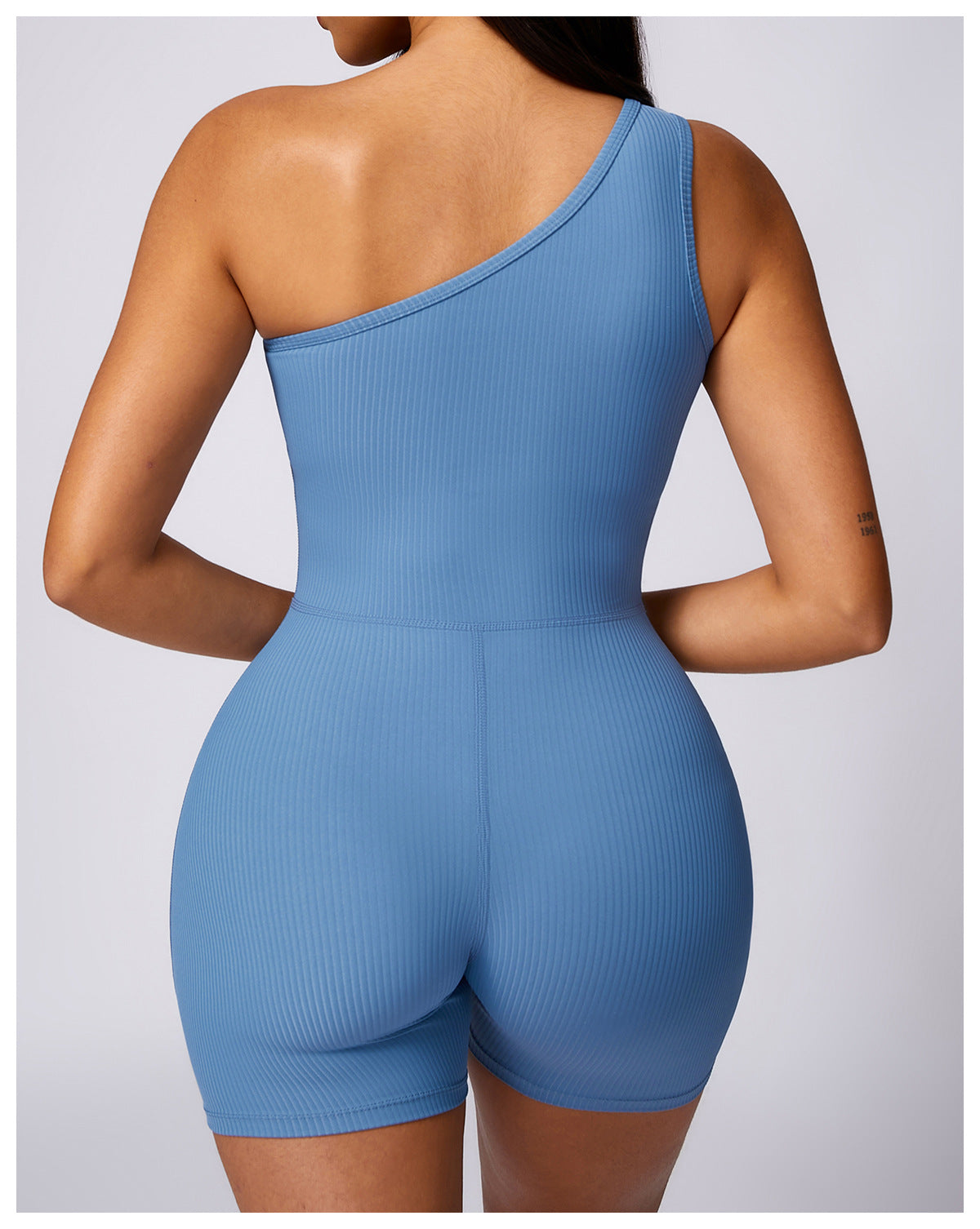 Oblique One-Shoulder Romper