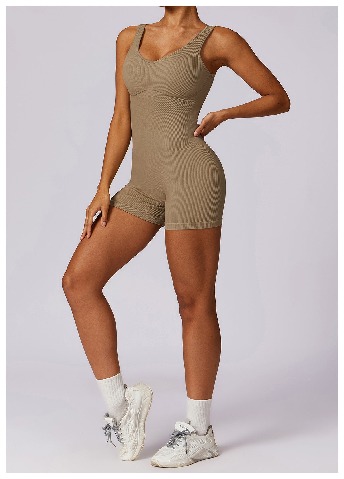 Deep V-Neck Everyday Ribbed Romper