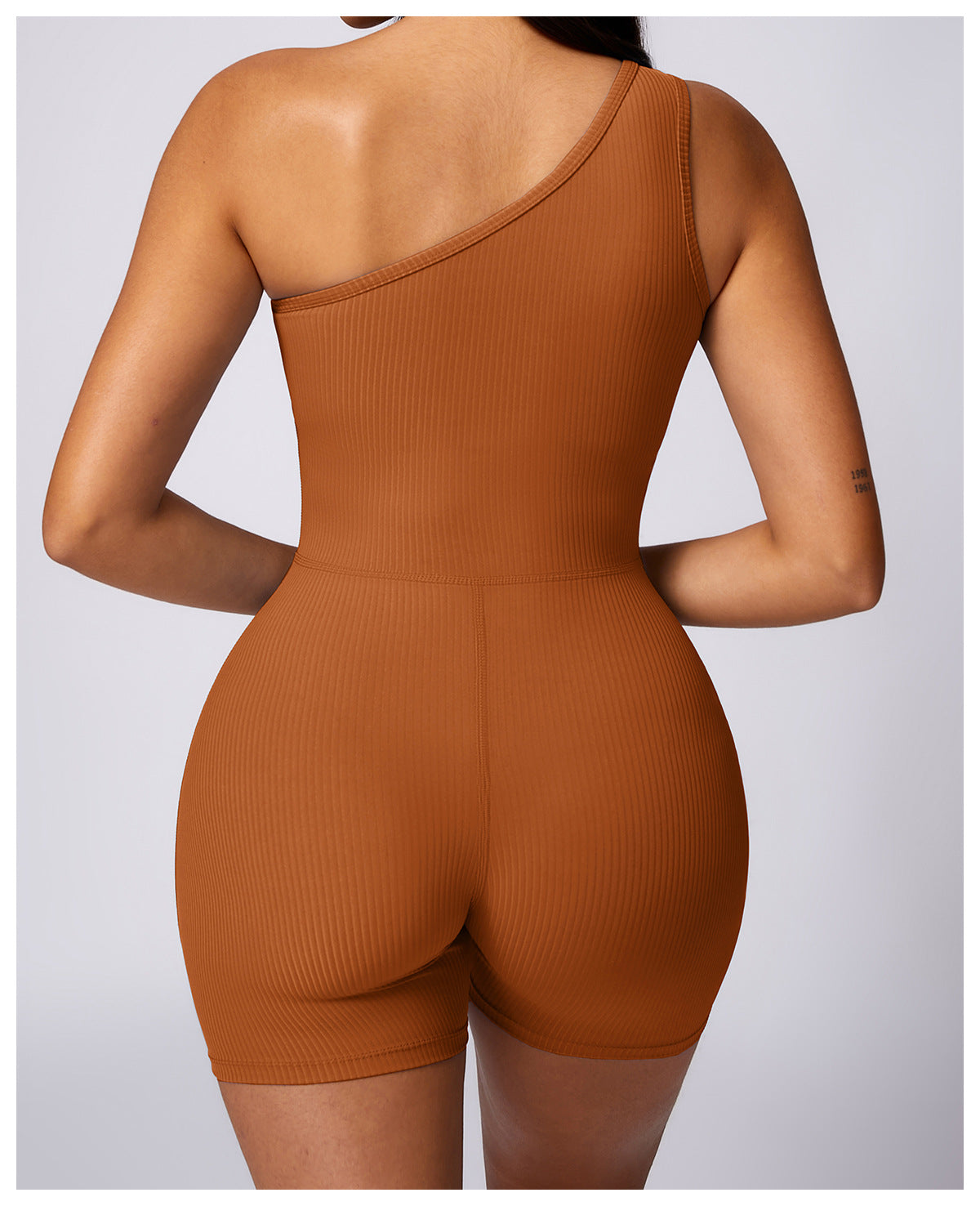 Oblique One-Shoulder Romper