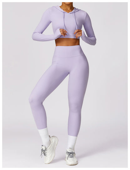 MotionLux Performance Cropped Hoodie Set