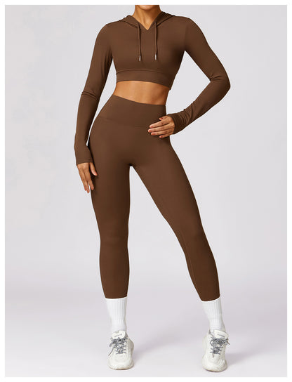 MotionLux Performance Cropped Hoodie Set