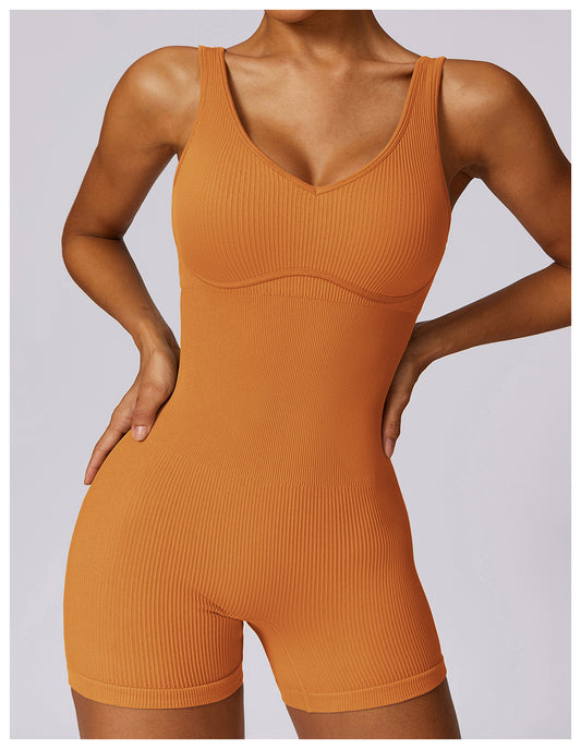 Deep V-Neck Everyday Ribbed Romper