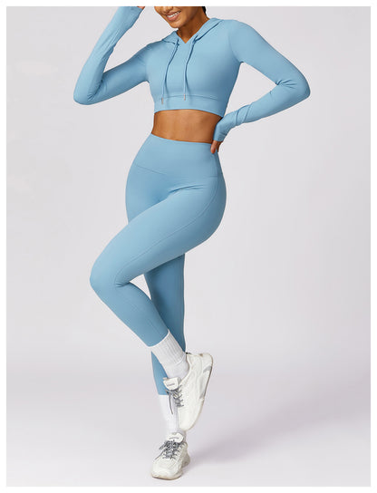 MotionLux Performance Cropped Hoodie Set